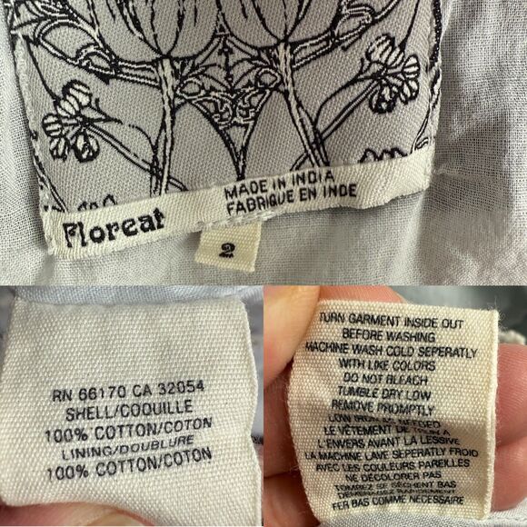 Anthropologie Floreat Women's Bud To Bloom Sleeveless Pleats Pockets Size 2 - Picture 9 of 12